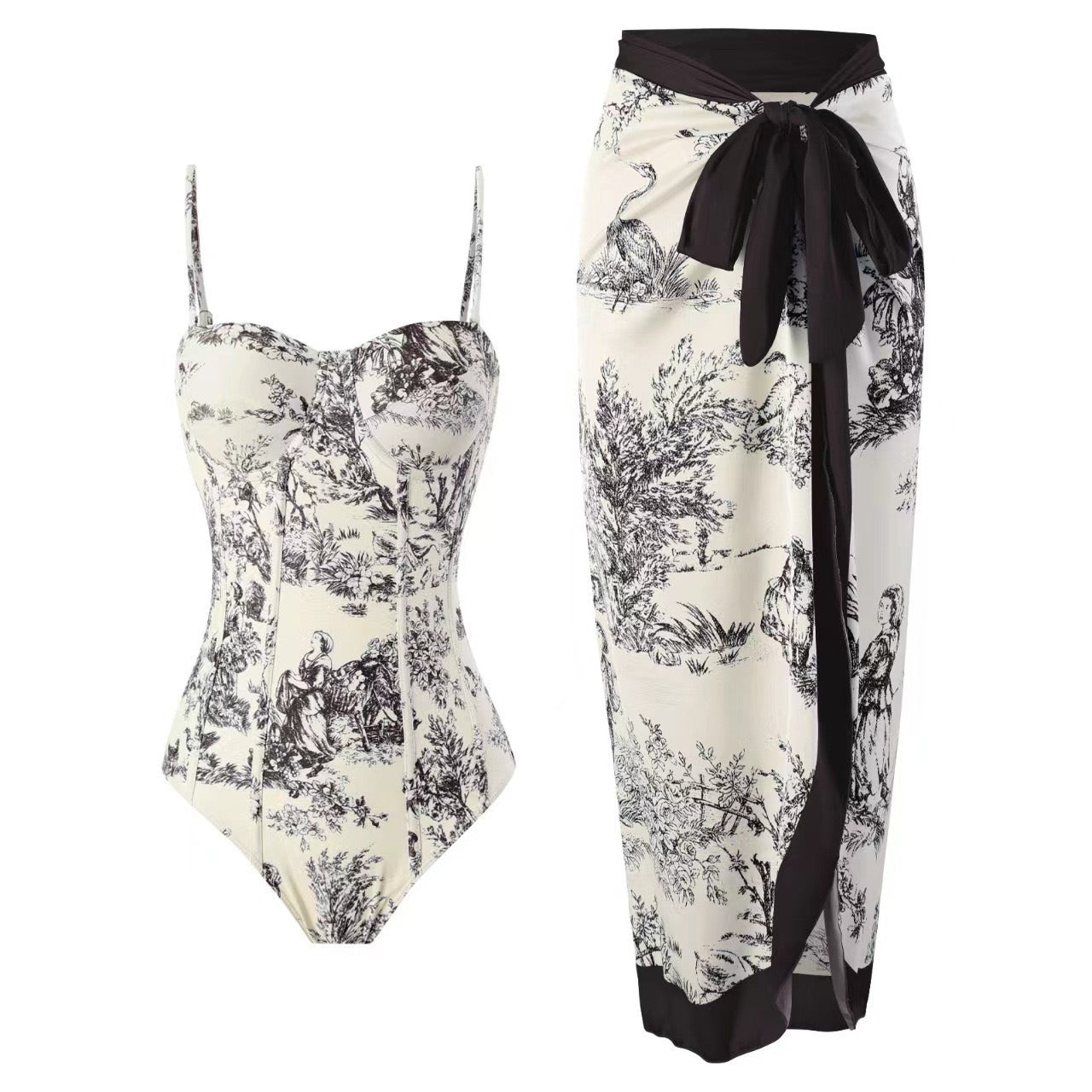 Elegant Printed Swim Set
