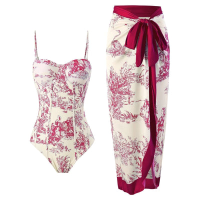 Elegant Printed Swim Set