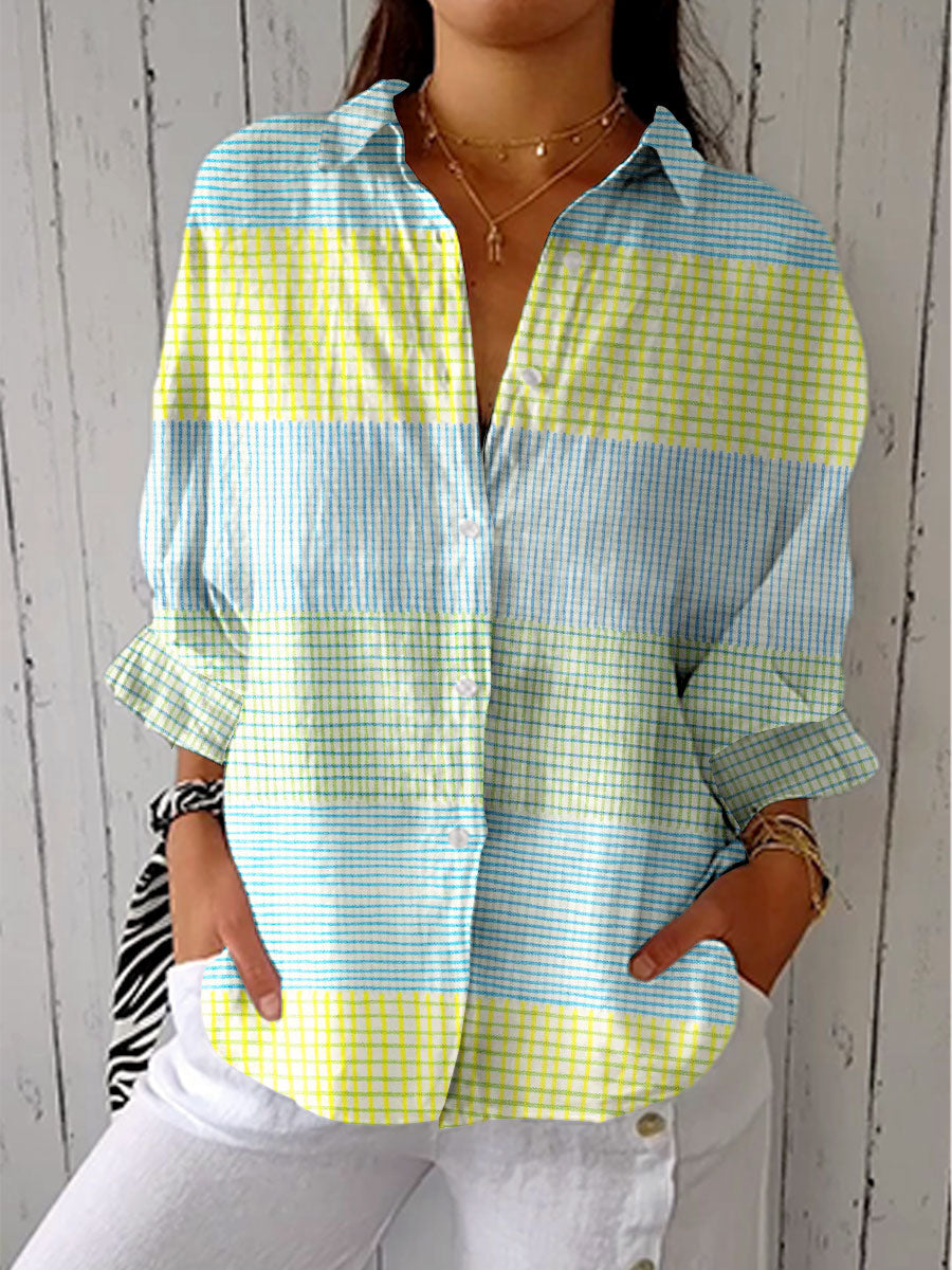 Pastel Grid Blouse