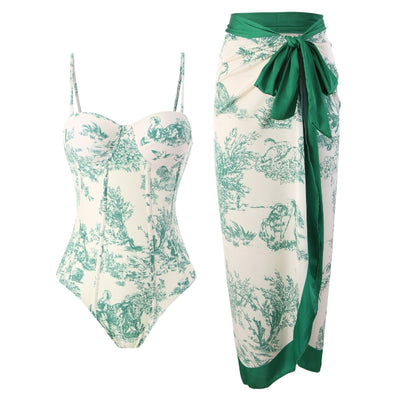 Elegant Printed Swim Set