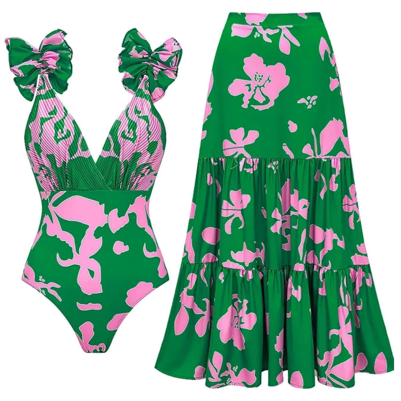 Elegant Printed Swim Set