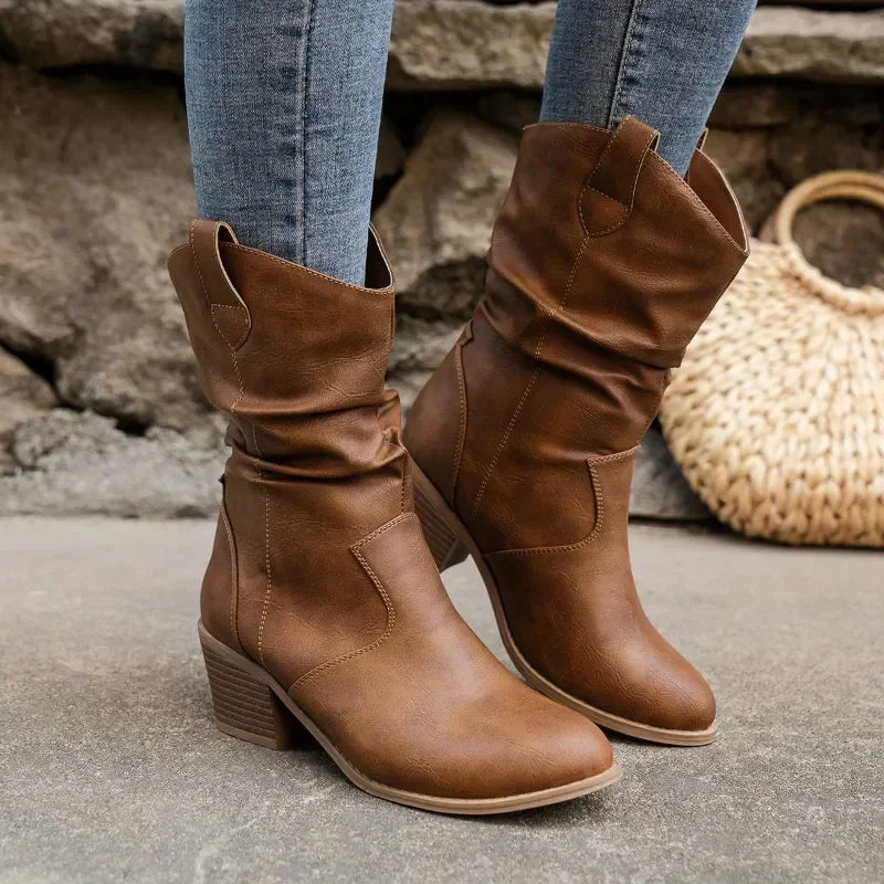 Classic Mid-Calf Western Boots