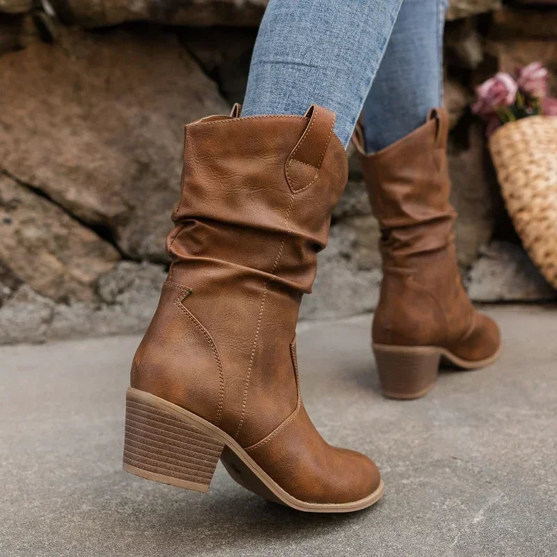 Classic Mid-Calf Western Boots