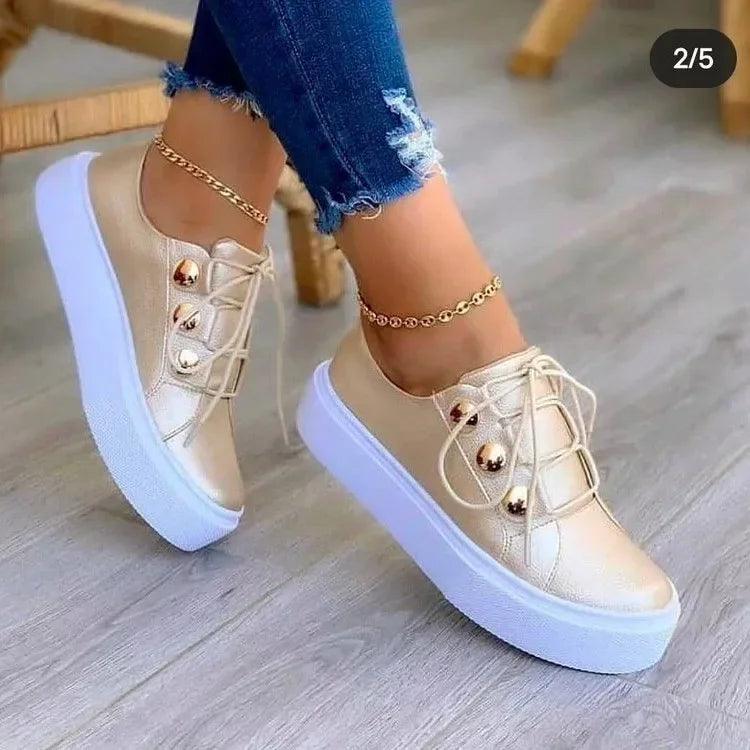 Orthopedic Round Toe Platform Sneakers