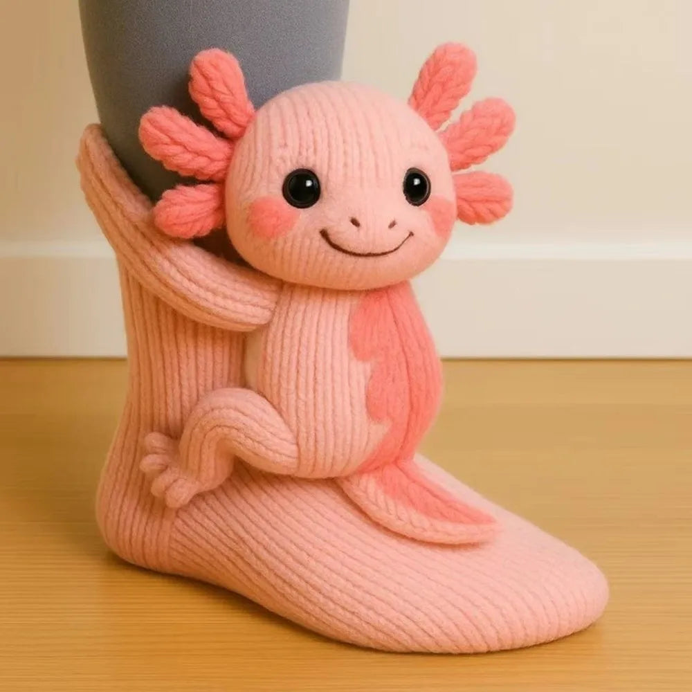 Adorable Pink Dragon Socks