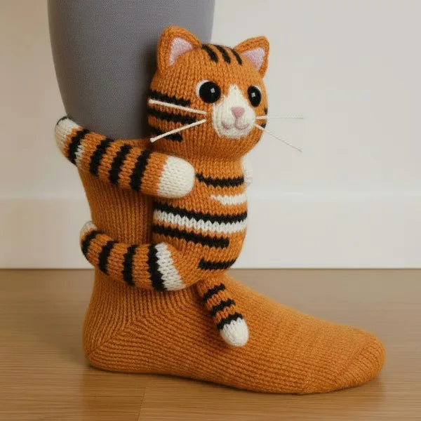 Adorable Cat Print Socks