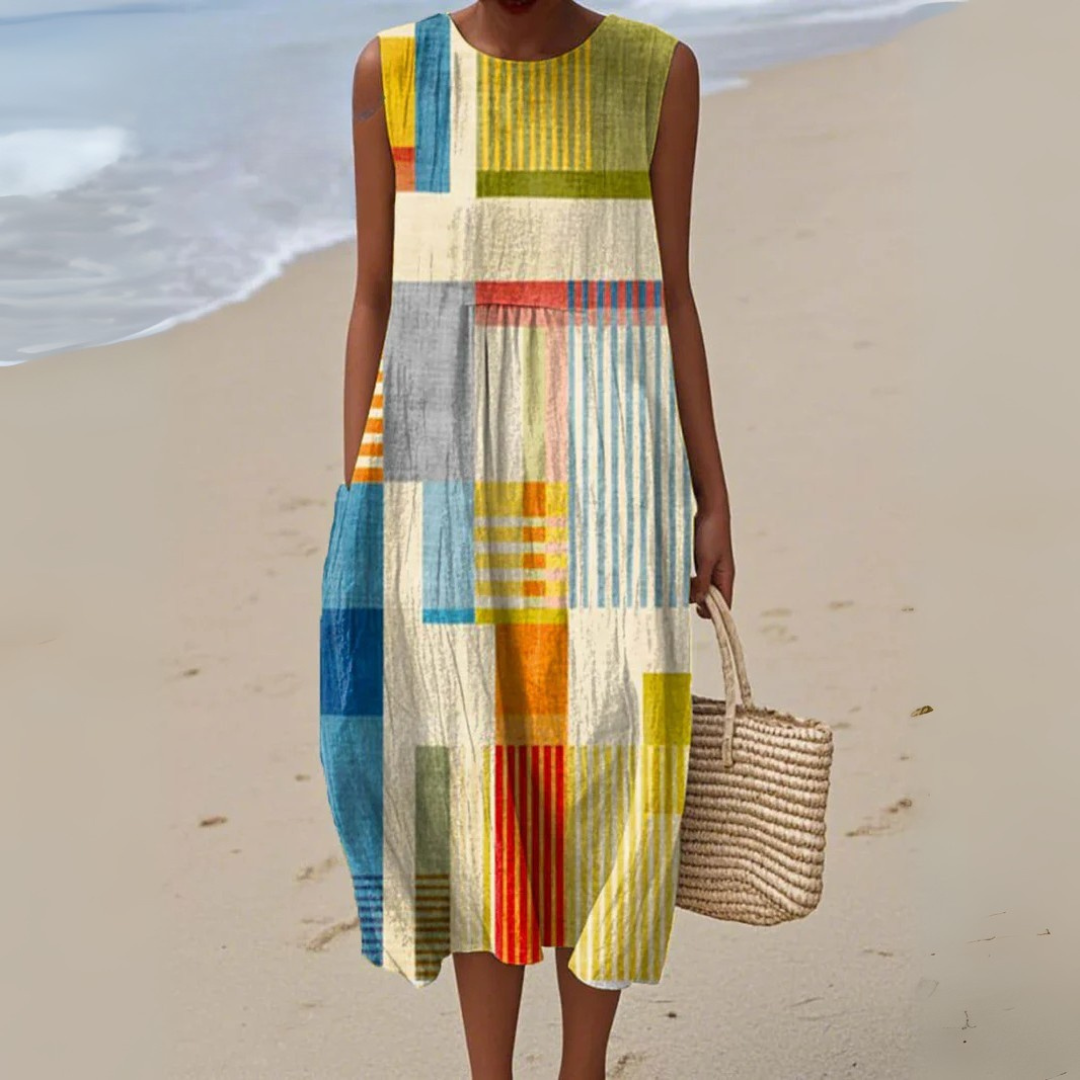 Vibrant Geometric Summer Dress