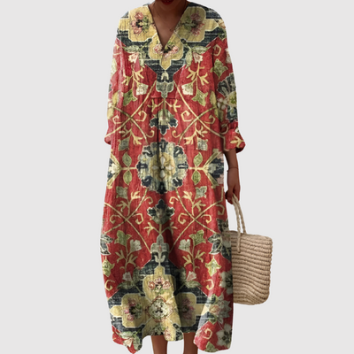 Bohemian Tapestry Long Sleeve Dress