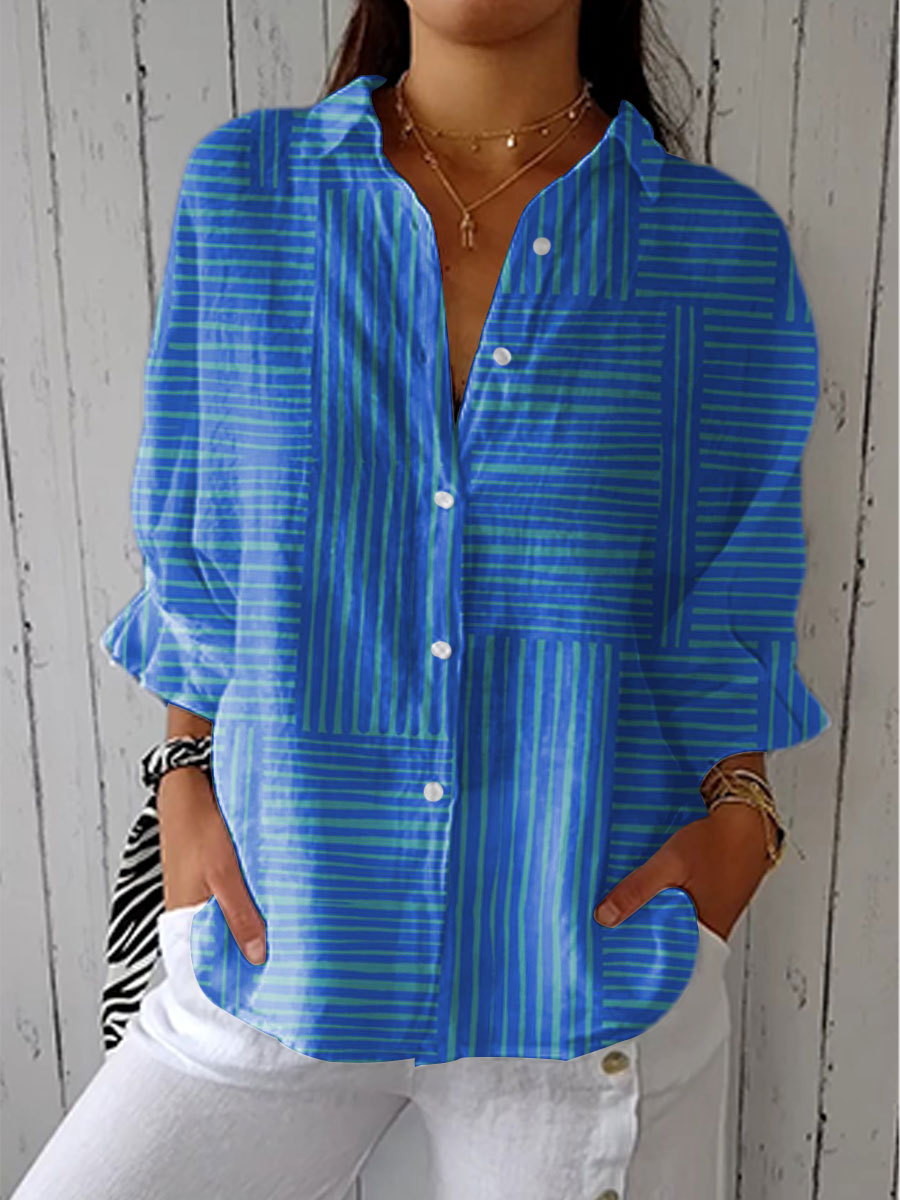 Azure Stripe Blouse